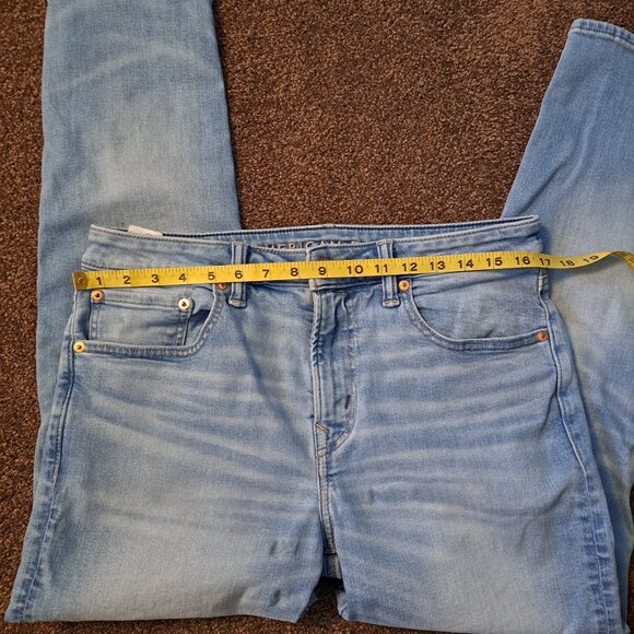 American Eagle AirFlex+ Distressed Light Wash Denim Jeans - Picture 6 of 9